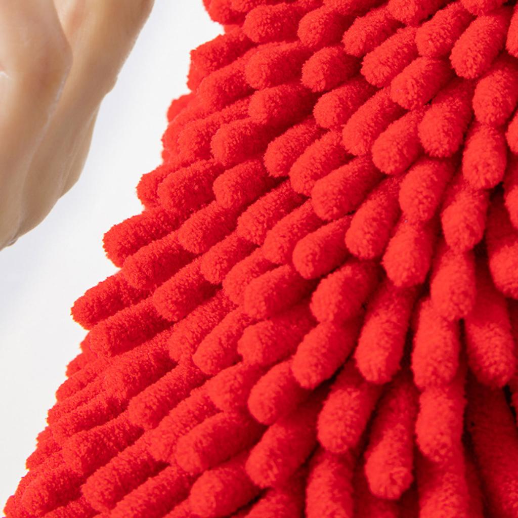 Red Hands Towel Red Wipe Cloth Chenille Cleaning Cloths Absorbent Eco-Friendly Chenille Material Home Bathroom Accessory