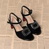 Open-toed Sandals Fish Mouth Low-top Fashion Sandals Summer Thick Heel Fashion Versatile Word with High Heel Sandals