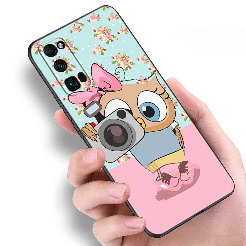 Kreskówkowa Sowa Słodkie Sowy Etui Dla Huawei NOVA 8 9 Pro 8i 7i 7SE Y60 5T Mate 40 30 20 10 Lite Honor 50 30 Premium Pro Plus 30S Pokrowiec