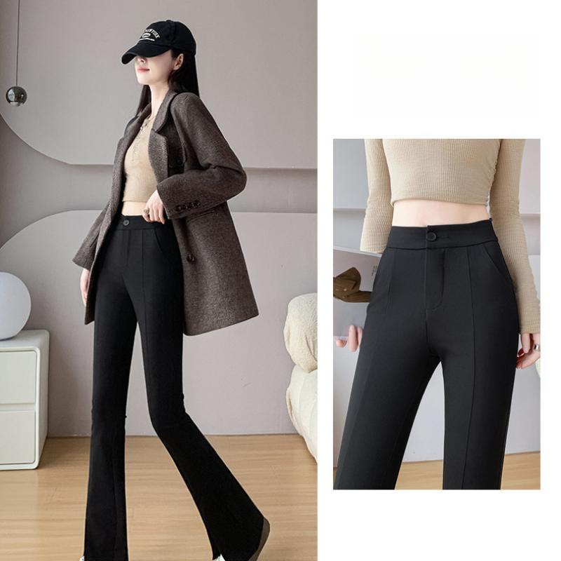 Split Flared Pants Autumn Winter New Narrow Casual Pants Slim Fit Stretch Bell Bottom Pants Nine-point Pants Floor-length Suit Pants