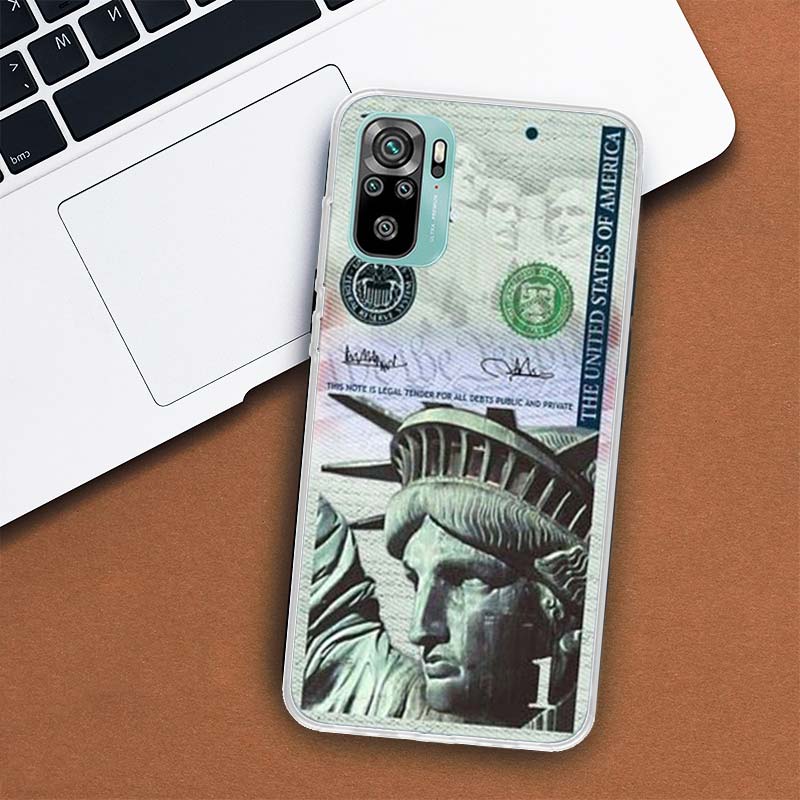 Banknote Dollar Cash Money Phone Case For Xiaomi Redmi Note 14 13 12 12S 11 Pro Plus 11S 10 10S 11T 11E Soft Transparent Shell C