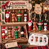 Wooden Bead Craft Kit Christmas Ornament DIY Kit, Make 4 Beaded Pendants, Wood Kits for Holidays Handmade Holiday Hanging Decorations Tree Mantel