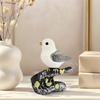1 Piece of Natural-Style Branch and Bird Figurine Ornament, Gray and White Color Scheme with Gold Accents, Suitable for Living Room, Desktop, Study, H