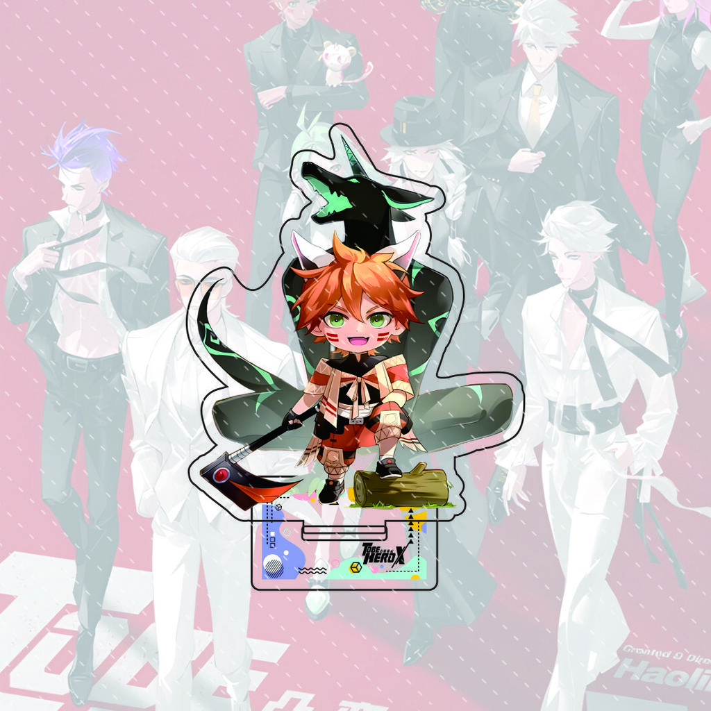 anime TO BE HERO X 10cm Cute Q version acrylic character X Lucky Cyan Ghostblade standing model base desktop decoration gift