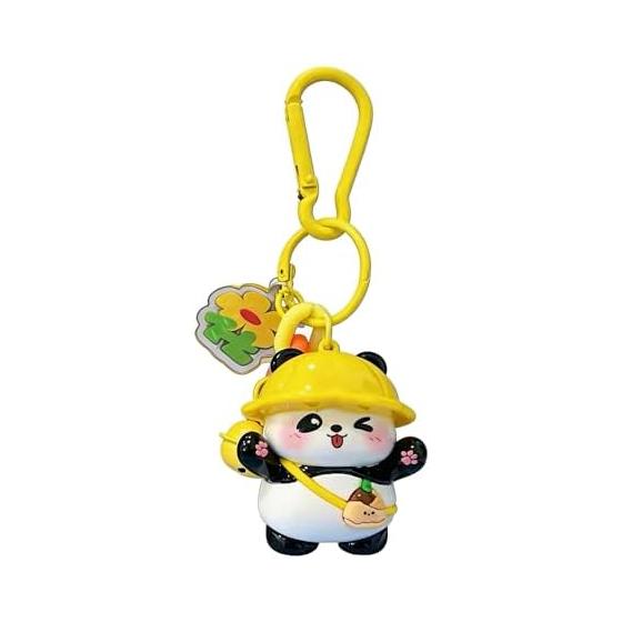 [Yocipa] Panda Keychain Cute Bag Charm Small PVC Panda Keyring Character Stylish Animal Keychain Cute