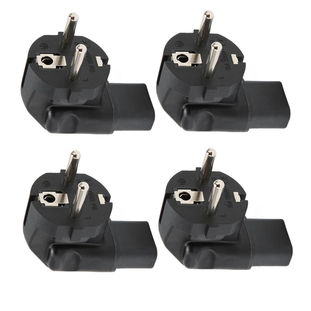 4pcs  4.8mm to IEC320 C13 Converter 90 Degree Power Plug Adapter for Laptop Power Adapters