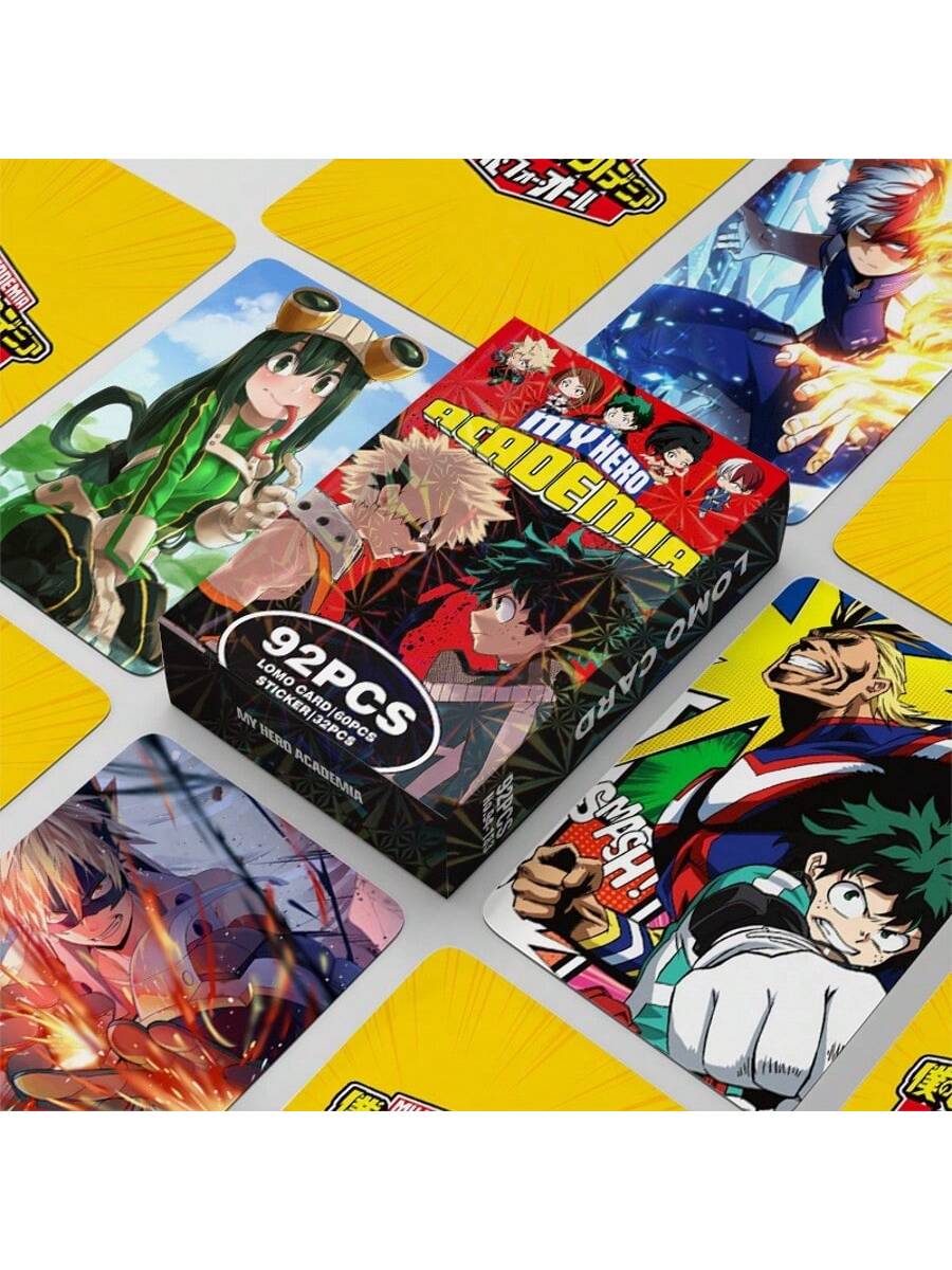 

60pcs 32pcs My Hero Academia Boxed Photo Anime Peripheral Gifts HD LOMO card sticker Entertaining Play Safe Kid Friendly Fun