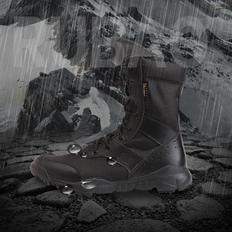 Fashion High Top Combat Breathable Desert Tactical Boots for Men All-Terrain Shoes with Shock Absorption Antiskid Outdoor Hiking Boot