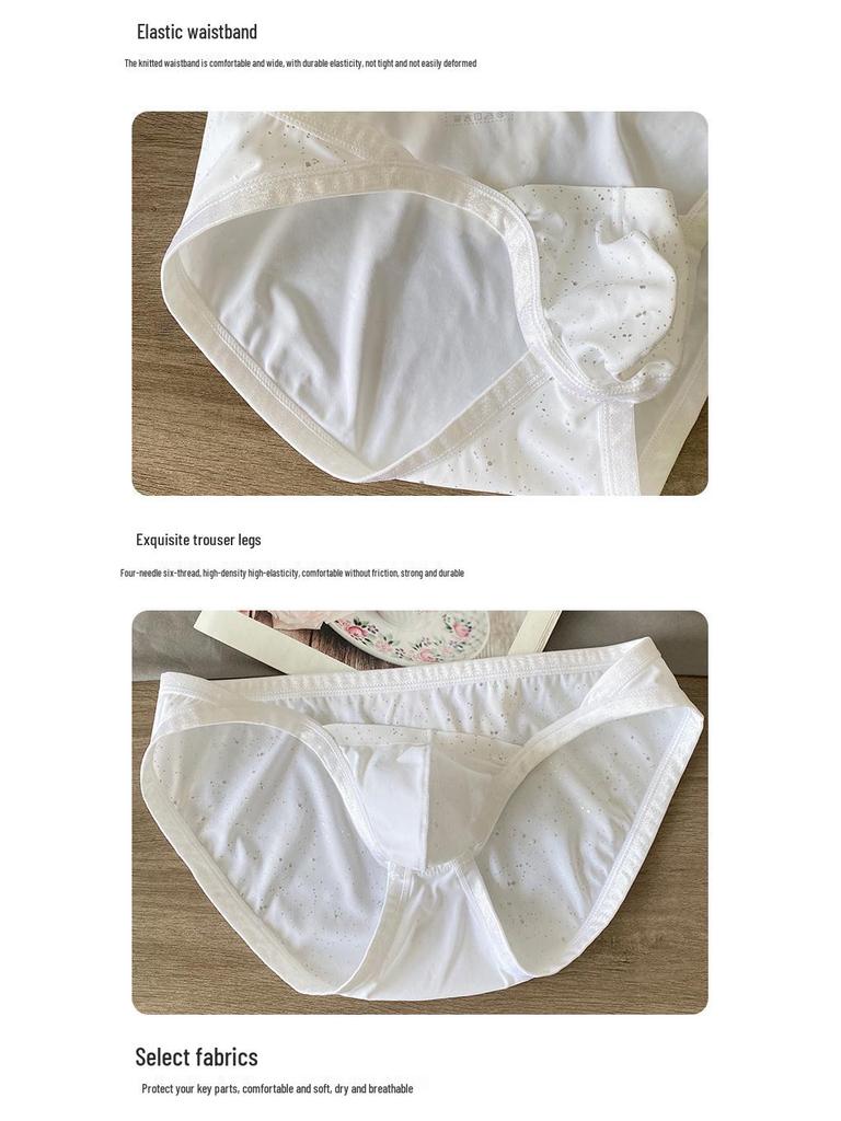 New Men's Sexy Low-Waist Briefs: Pure Style Bikini Triangle with Breathable Sequin Design