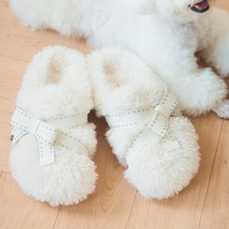 Retro Thick-soled One-pedal Slippers Velvet Cotton Shoes Autumn and Winter Design Sense Fashion French Casual Fluffy Shoes Women's Shoes