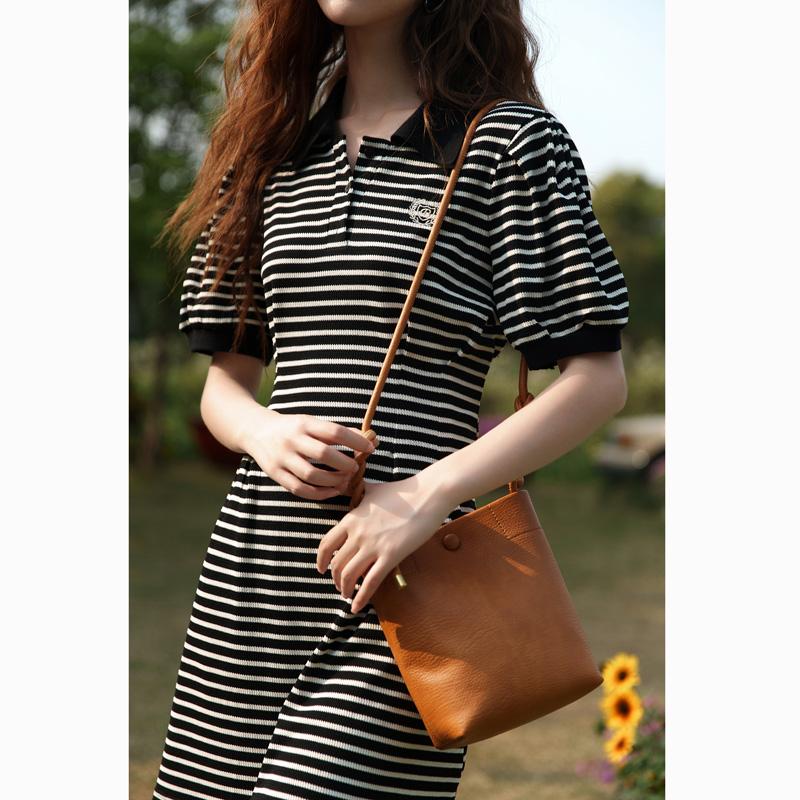 

Mishow Французская полосатая вышивка Чайное платье для женщин Лето Преппи Стиль Отложить Воротник Versatitle Короткие рукава Женская одежда MXC16L1335