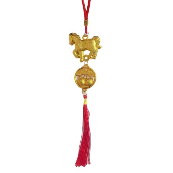 Chinese New Year Decorations 2026 Year of Horse Lucky Feng Shui Charm Zodiac Horse Hanging Tassel Pendant for Fortune Wealth Success Home Car Bonsai