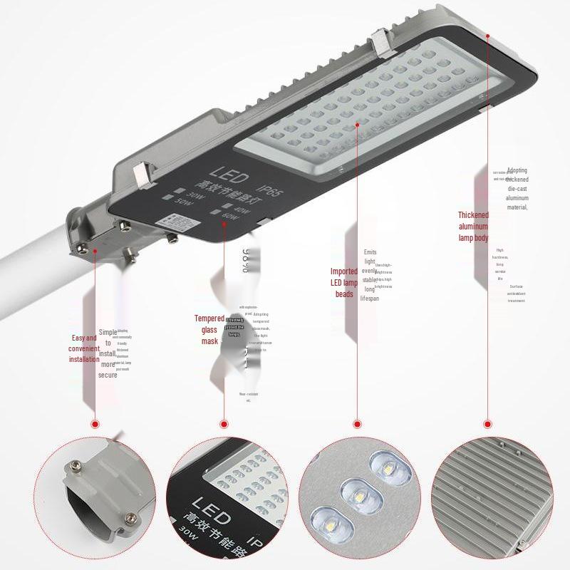 The 220W Waterproof Gooseneck LED Street Light for Outdoor Courtyard and Road Decoration
