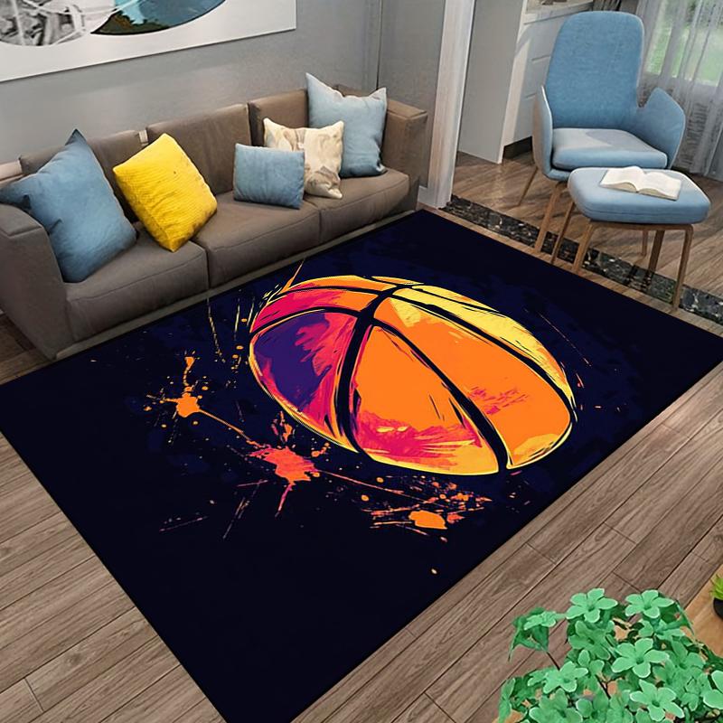 Colorful Basketball Theme Carpet for Bedroom or Living Room Decor Suitable for Use As an Anti-slip for Living Room Bedroom Sofas
