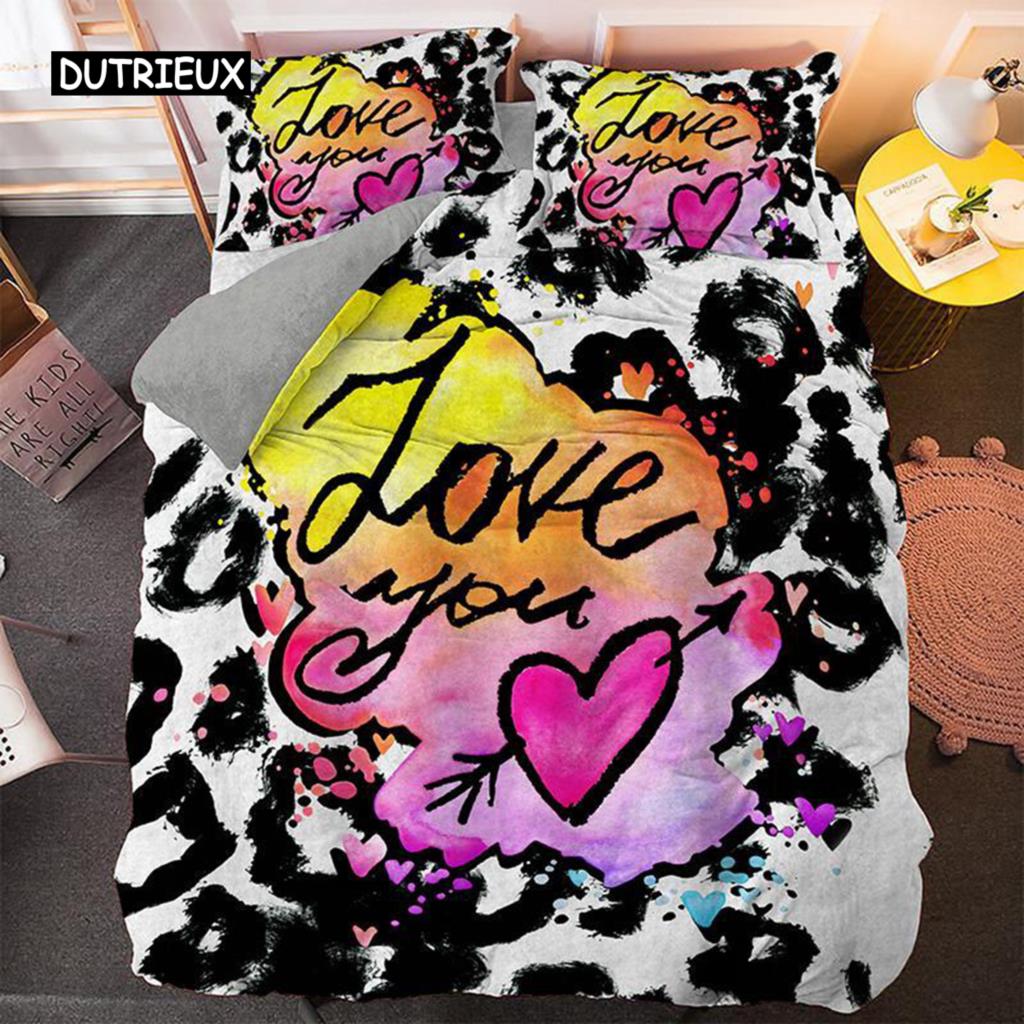 Cartoon Duvet Cover Set King Size Microfiber Cute Color Avatar Print Bedding Set for Kids Teens Soft Kawaii Style Quilt Cover