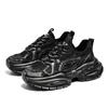 Chunky Sneaker Men Designer Distressed Sport Shoe Fashion Casual Leather Mesh Breathable Height Increased Platform Running Shoes