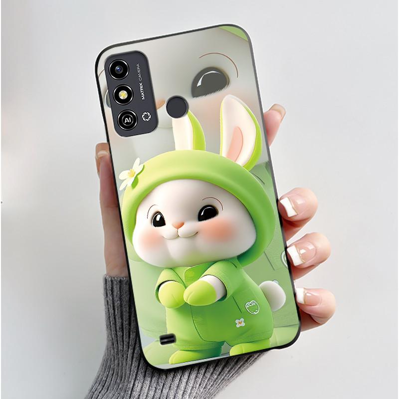 For ZTE Blade A53 Case For ZTE Blade A53 Pro Phone Back Cover Silicone Soft Black TPU Luxury Cute Love Rabbit Funny Bumper Shell