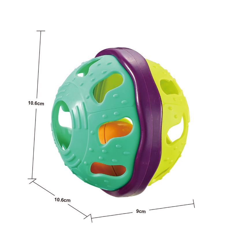 

Мягкая резиновая тактильная детская погремушка: Ручной мячик-игрушка для 0-12 месяцев