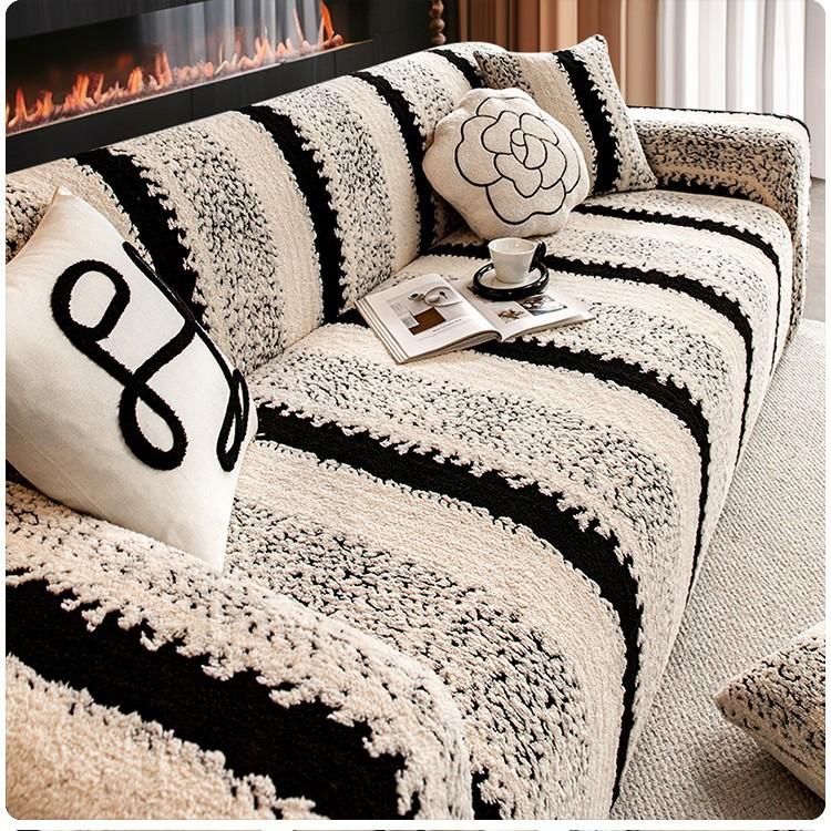 

New All Inclusive Sofa Cover for Three Seats One Imperial Concubine Autumn and Winter with Thickened Plush Sofa Hat Cover 90-140cm