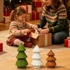 Idee Regalo di Natale Uniche Albero in Rattan Intrecciato a Mano, Ornamento da Tavolo Albero di Natale a Cono, Souvenir Rustici Minimalisti Centrotavola Festivo per Mensola