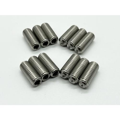 Adpack Metric Guitar Saddle String Height Adjustment Screws (Grub Screws), Stainless Steel, M3x8, 12-Pack, Made in Japan