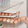 Rolling Egg Storage Box, Refrigerator Side Door Storage Rack, Kitchen Fresh-keeping Box, Egg Box