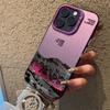 Snow Mountain Landscape Sunset Electroplate Silver Phone Case For iPhone 16 11 12 13 14 15 Pro Max 7 8 Plus X XS XR Back Cover