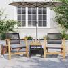 VidaXL 3-Piece Bistro Set, Chairs and Patio Table, Outdoor Backyard Terrace Furniture, Black Wicker 365866