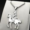 Fashion Cowboy Horse Chain For Women Men Stainless Steel Silver Color Animal Pony Power Ranch Male Necklace Festival Jewelry