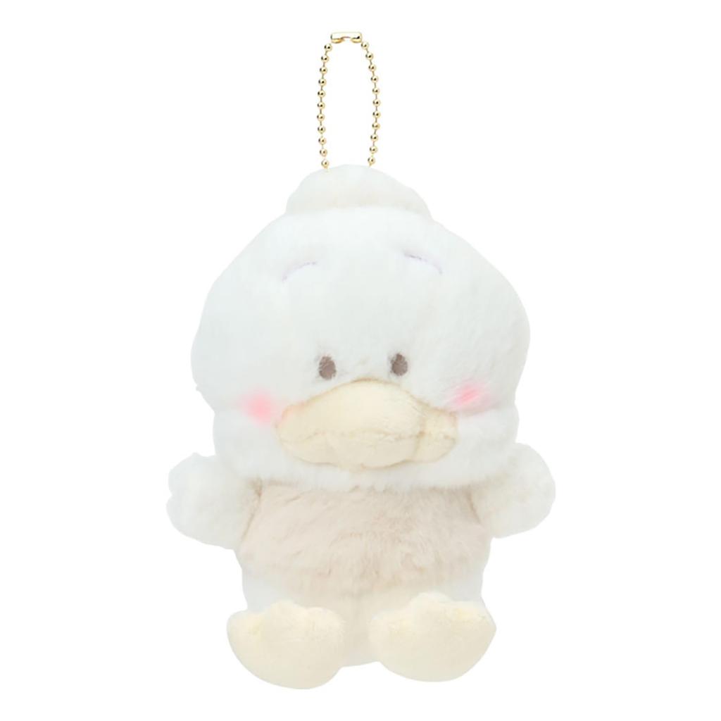 Sanrio Mascot Holder In a Fluffy White Pekkle the Duck 575844 (Napping Cloud) -