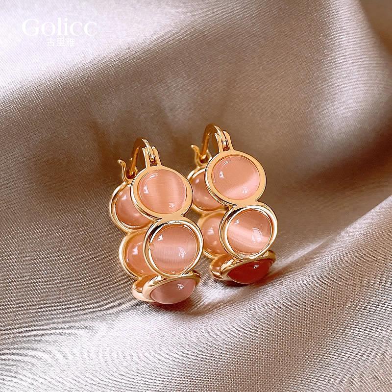 

Милые серьги-кольца с розовыми опалами для девочек, новинка 2024 года, ювелирные изделия нового дизайна, роскошные аксессуары, подходящие для женских серег на каждый день