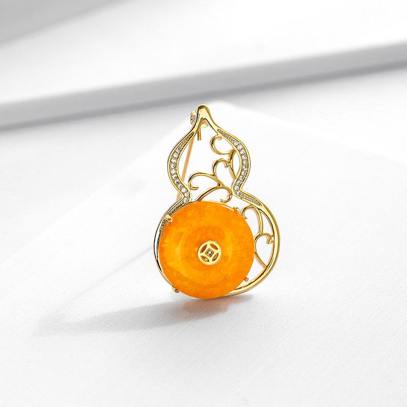 

Fulu Auspicious Brooch Высококачественная женская новая китайская брошь в виде тыквы, роскошный дизайн, булавка для чувств, темпераментный чонсам с аксессуарами