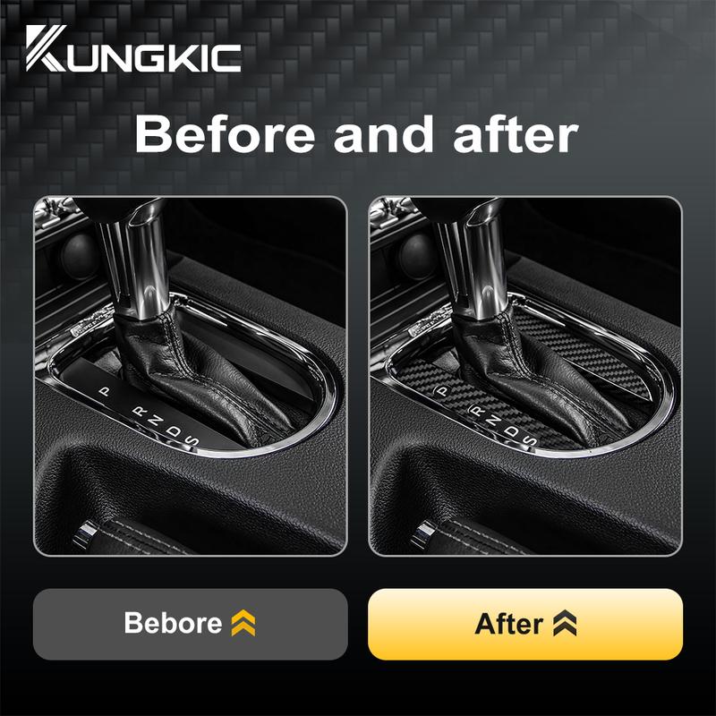 Hard Dry Carbon Fiber For Ford Mustang S550 2015 2016 2017 2018      LHD Car Gear Shift Panel Sticker