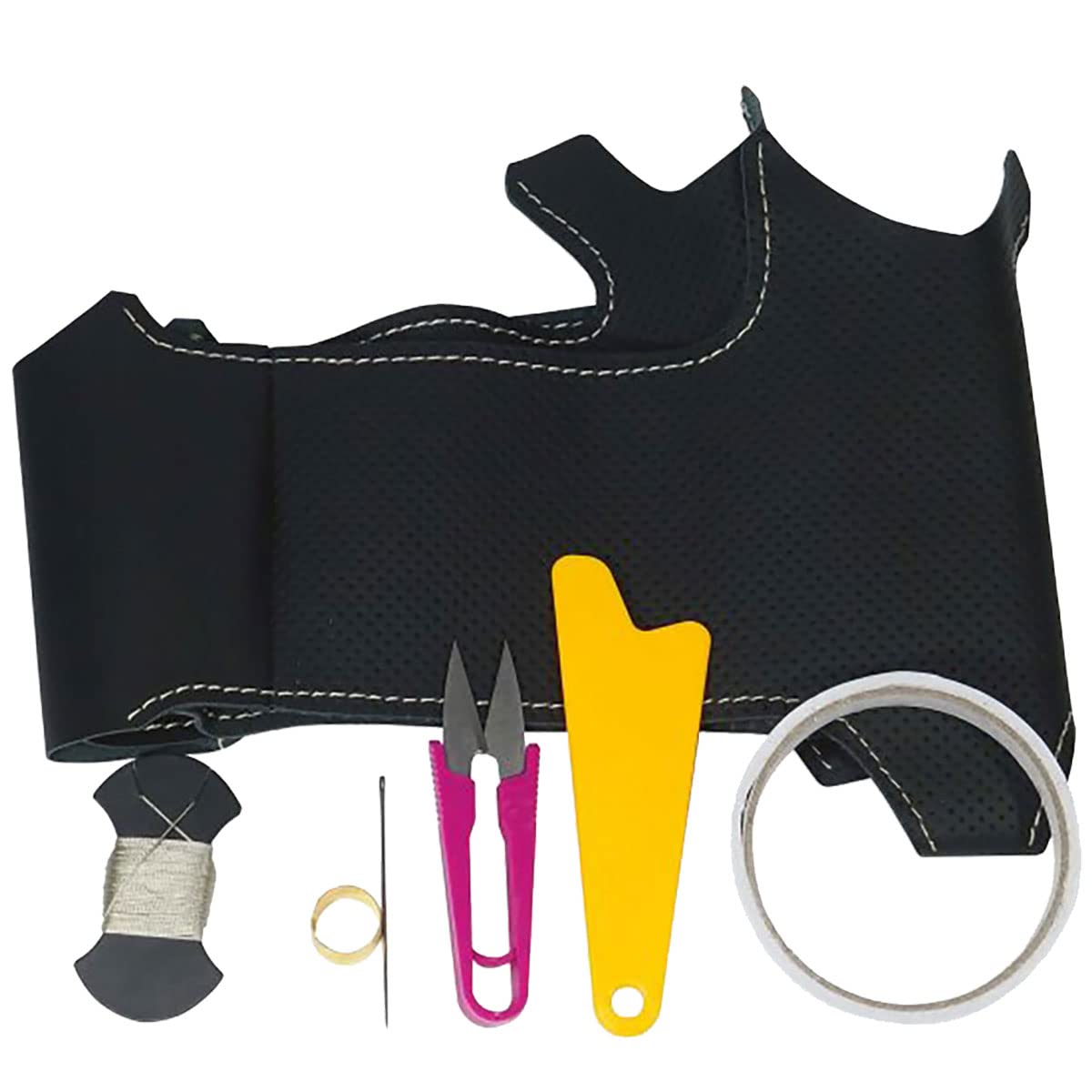 

Комплект для самостоятельной обтяжки кожей рулевого колеса Mazda Roadster серебристо-белый (Северная Дакота) [BS Design] [1BS1Z32]