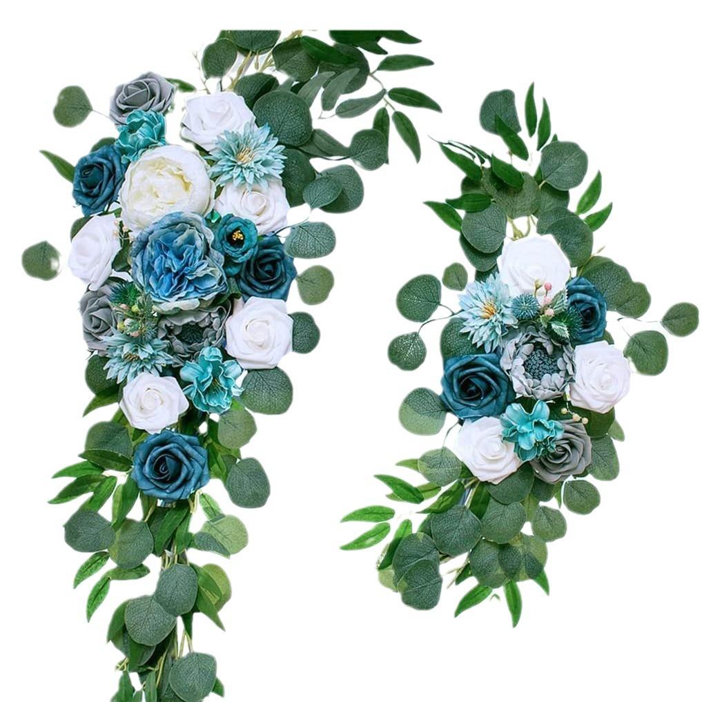 Wedding Arrangement Three-Piece Arch Flower Welcome Area Arch Door Banquet Style Dining Table Door Decoration Simulation Flower