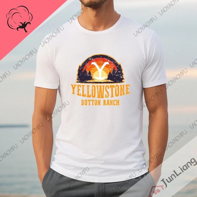 Cool Western Cowboy Womens Tshirt Woman Clothing Yellowstone TV 100 Cotton Y2k Mens for Men Funny Gifts Streetwear