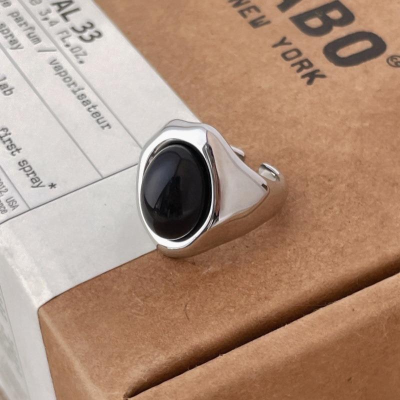 925 Sterling Silver Retro Plain Silver Ring for Women Does Not Fade, Light Luxury, High-end Sense, Versatile Opening Fashion Personality Ring