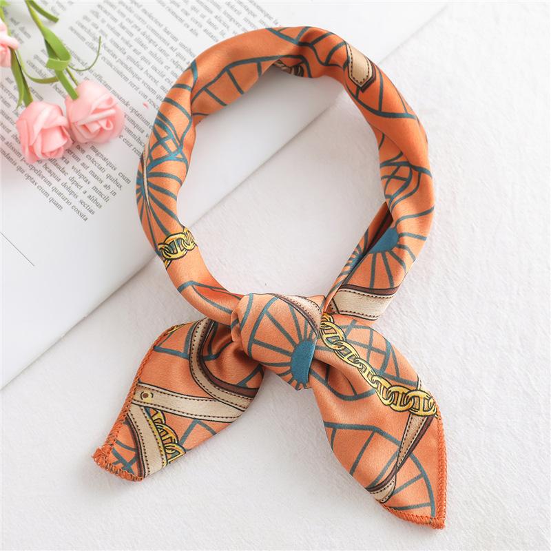 50 * 50cm Sciarpe di seta primaverili e autunnali Decorazione versatile Sciarpe quadrate professionali Protezione del collo Borsa legante