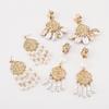 New Fashion Retro Alloy Pearl Shell Multi Layer Tassel Dangle Earrings European American Ins Style Ear Jewelry