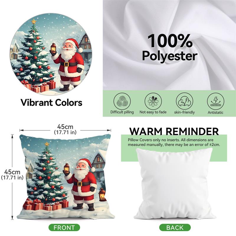 1Pc Christmas Pillow Cover For Home Living Room Bedroom Sofa Office Decorative Pillowcase Soft Throw Pillows 45X45Cm