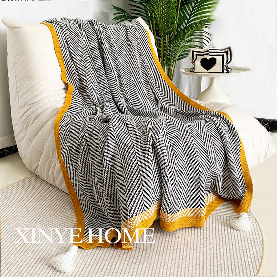 Nordic Knit Sofa Blanket: Cozy for Living Room, Office, Car & Bed
