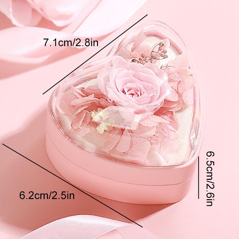 1Pc Marriage Proposal Creative Design Valentine's Day DIY Jewelry Box Romantic Preserved Flower Rose
