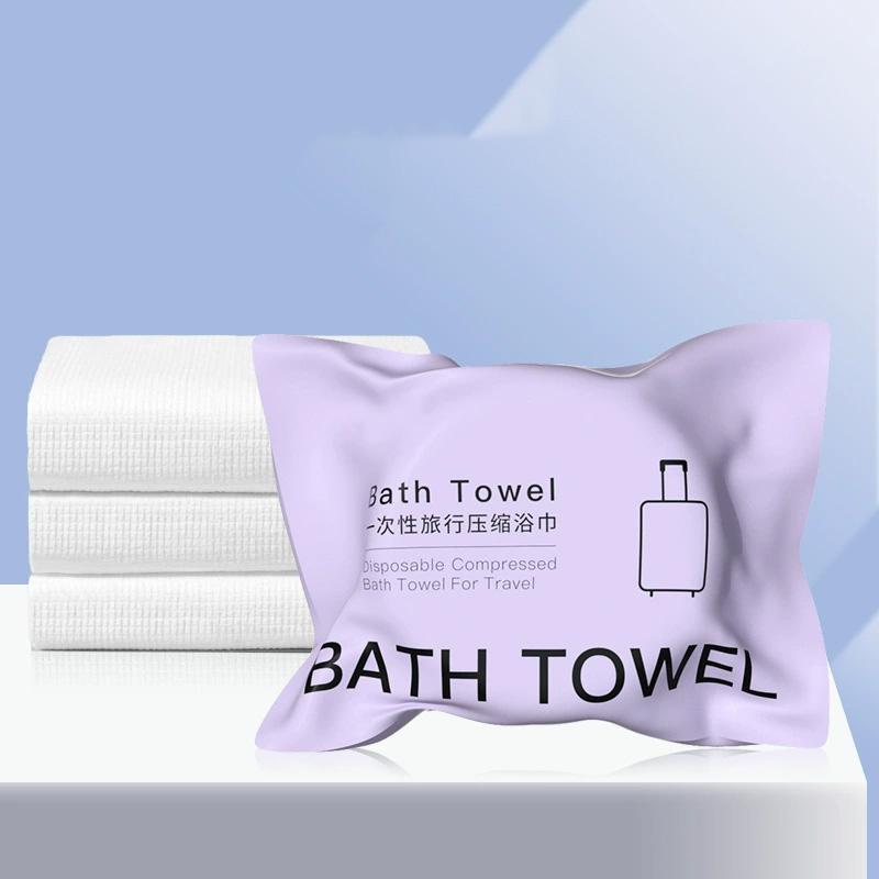 1PC Bath Towel Thickened & Enlarged Disposable Portable Individual Packaging 70x140cm Compressed Non-woven Quick-Drying