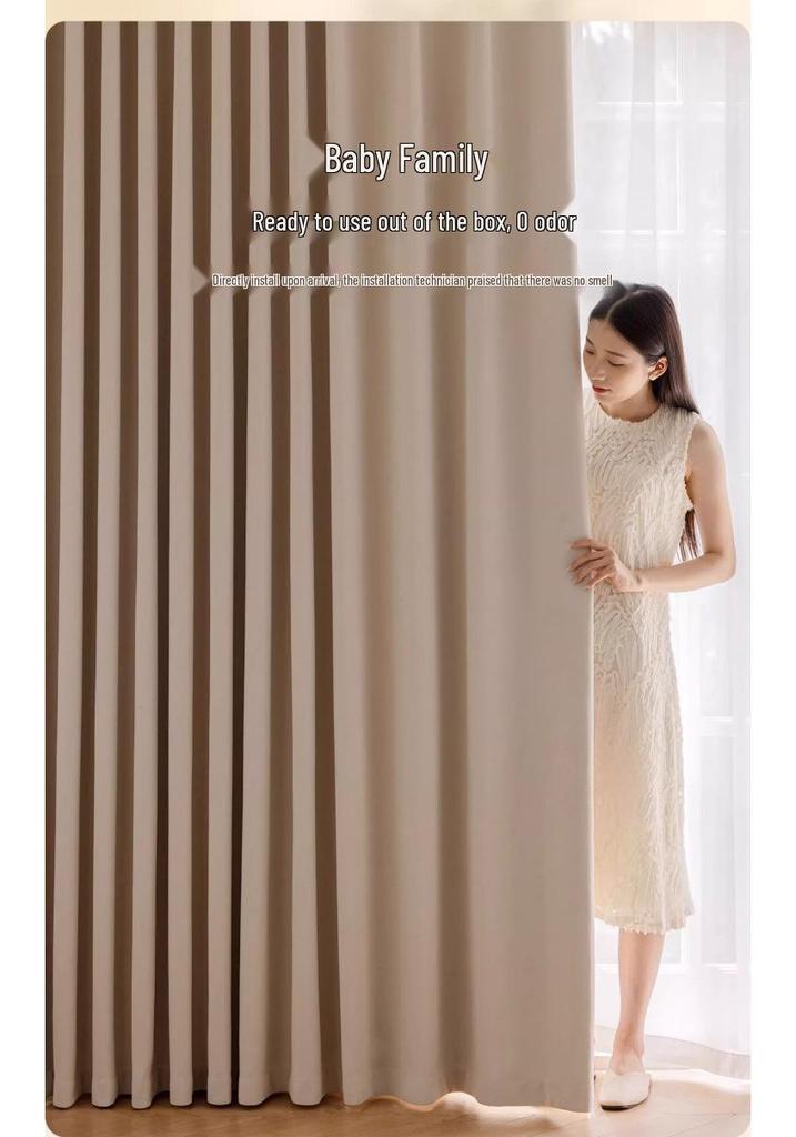 Chu Yang Double-Sided Chenille Blackout Curtain – Custom Made for Living Room or Bedroom, High-End Design, Heat Insulating, Non-Fading.
