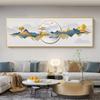 Chinese Style Golden Leaves Deer Canvas Painting Feathers Wall Art Feng Shui Mountain Posters and Prints Living Room No Frame