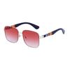 Square Sunglasses Women'S Trendy Striped Glasses Legs Large Frame Sunglasses Men'S Glasses