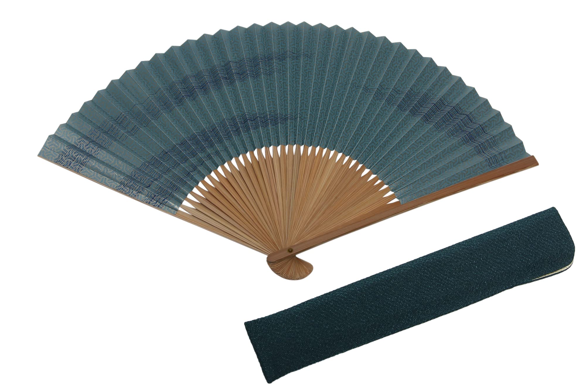 Складной Веер, Ручная Работа из Киото, в Бумажной Коробке [Хасегава] Мужской Веер, Мастера, Футляр, (Черепаховый узор)