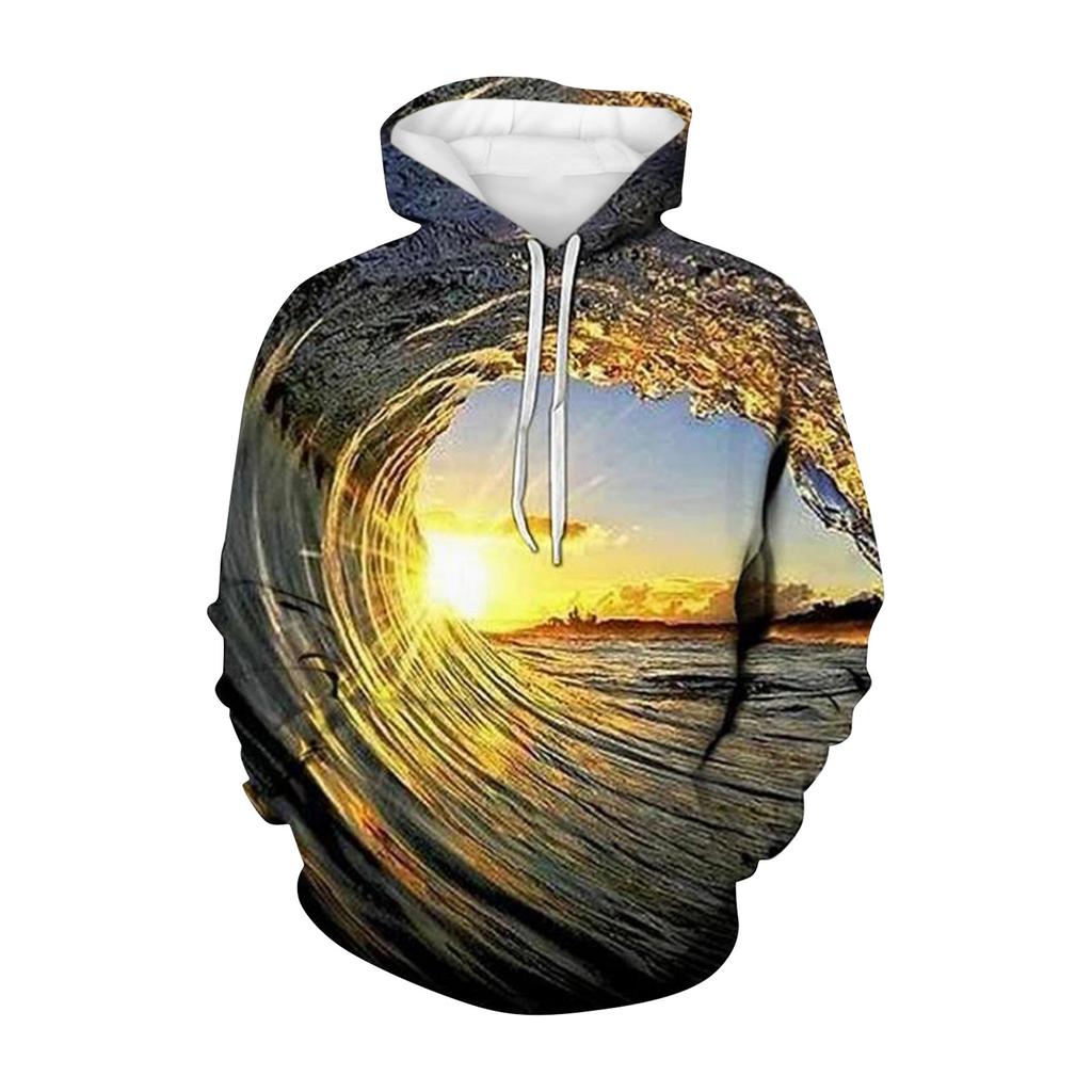 3D Sweater Vortex Print Long Sleeve Hoodie Men's Sportswear