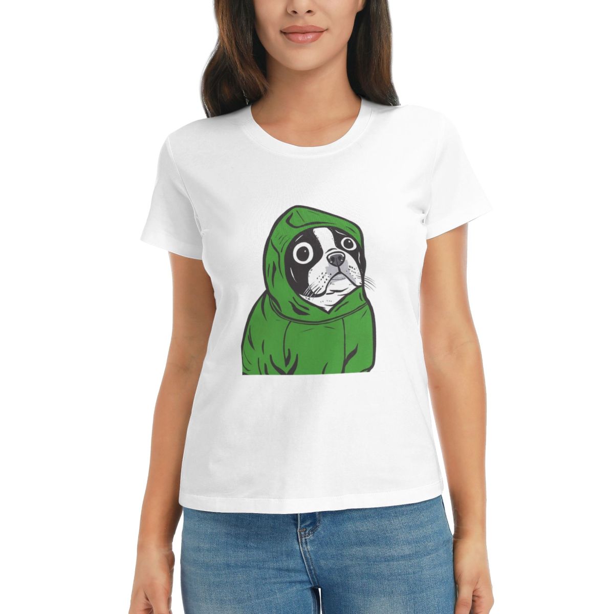 

Women TShirt French Bulldog Animal Summer Short Sleeve Tees ONeck Cotton T Shirts Clothes Tops Streetwear S