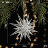 New Christmas Decoration Glitter Acrylic Ornament Transparent Snowflake Pendant for Xmas Tree Scene Decor Happy New Yeart